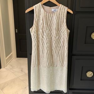 Belle Badgley Mischka Gold Sequin Sleeveless Dress